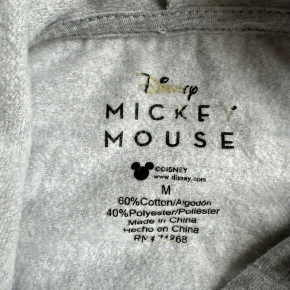 2/$18 SALE! Disney Hoodie Cropped Sweatshirt M Mickey Mouse Spellout Varsity - Picture 7 of 8